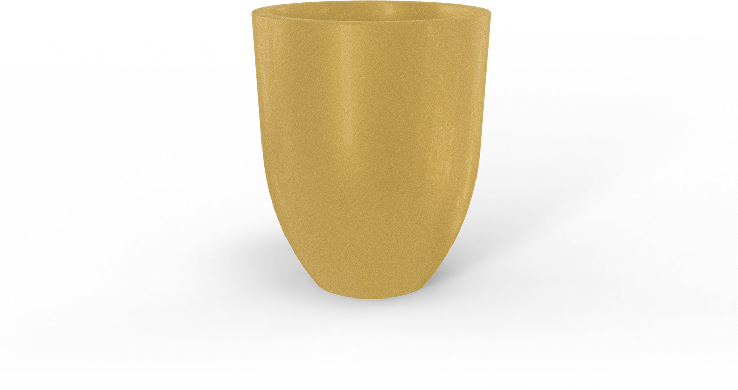 Valencia Round Fiberglass Planter in Gloss Metallic Gold