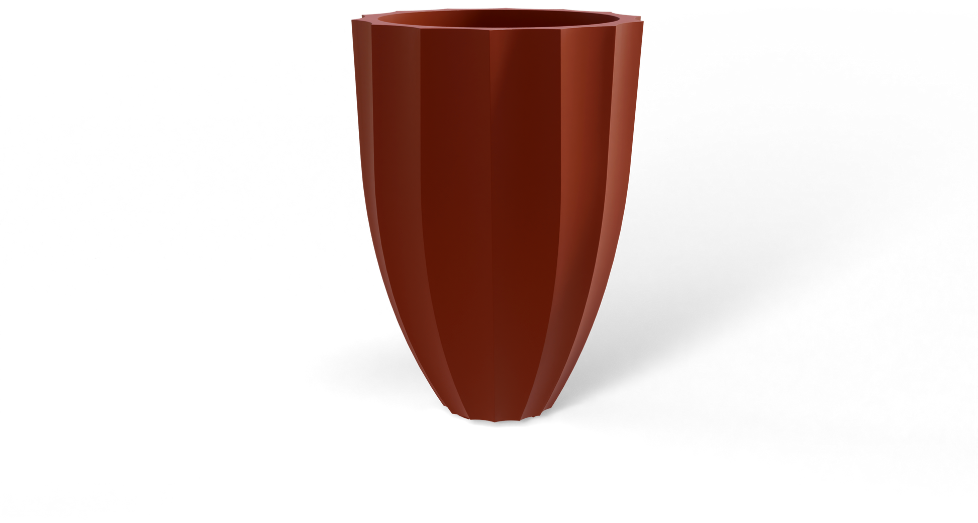 Alicante Round Fiberglass Planter in Matte Terra Cotta