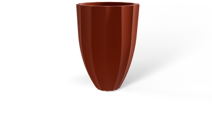 Alicante Round Fiberglass Planter in Matte Terra Cotta