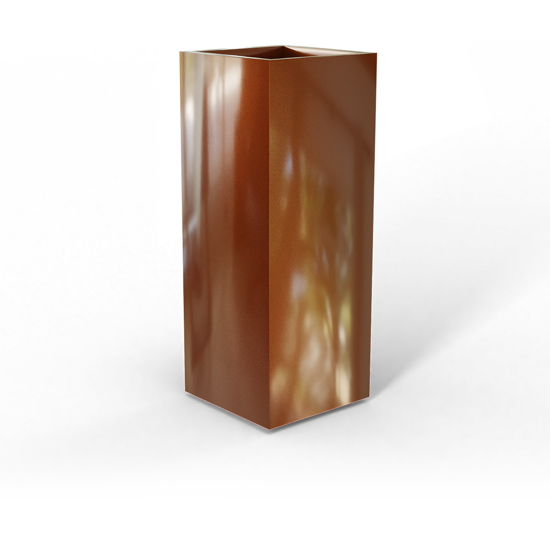 Perth Rectangular Fiberglass Planter in Matte Bronze