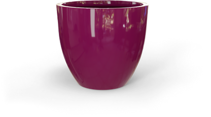 Wannsee Round Fiberglass Planter in Gloss Eggplant