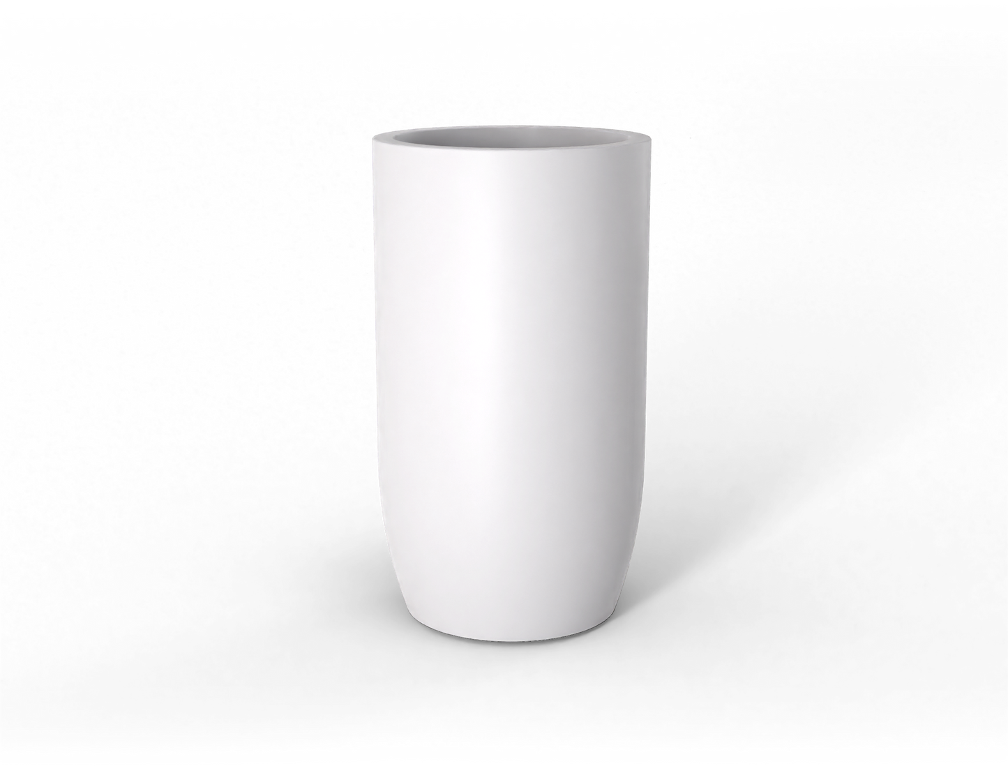 Lisbon Round Fiberglass Planter in Matte Bright White