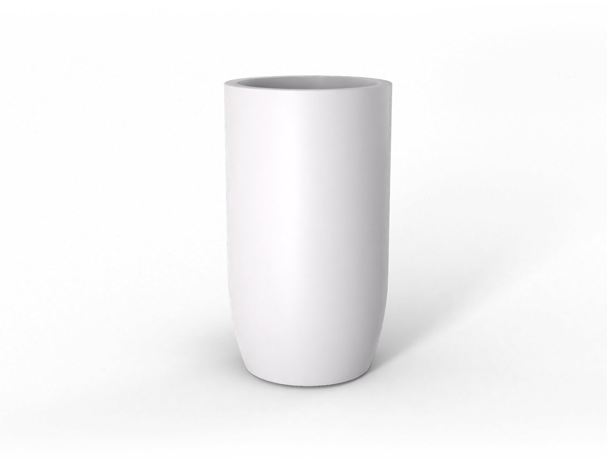 Lisbon Round Fiberglass Planter in Matte Bright White