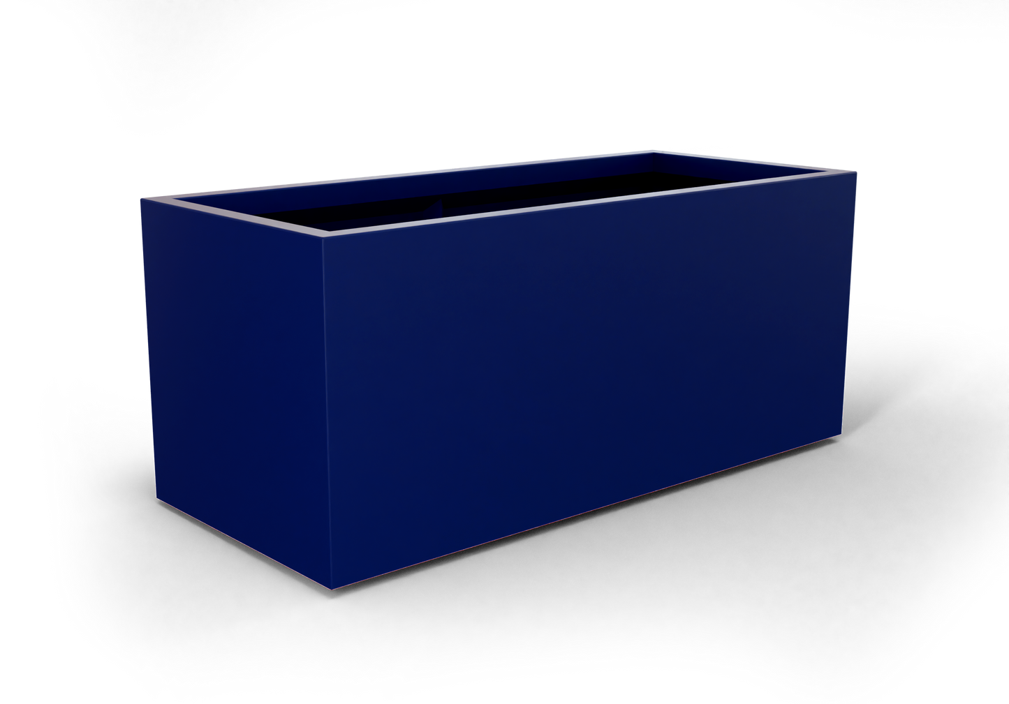 Badalona Rectangular Fiberglass Planter in Matte Cobalt Blue