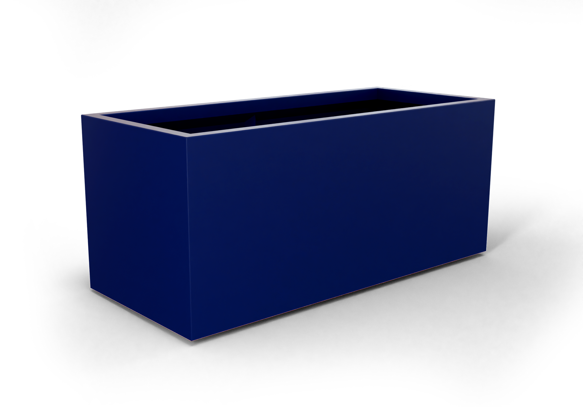 Badalona Rectangular Fiberglass Planter in Matte Cobalt Blue