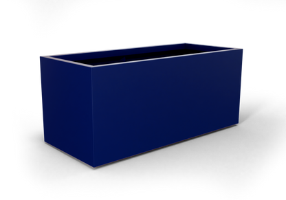 Badalona Rectangular Fiberglass Planter in Matte Cobalt Blue