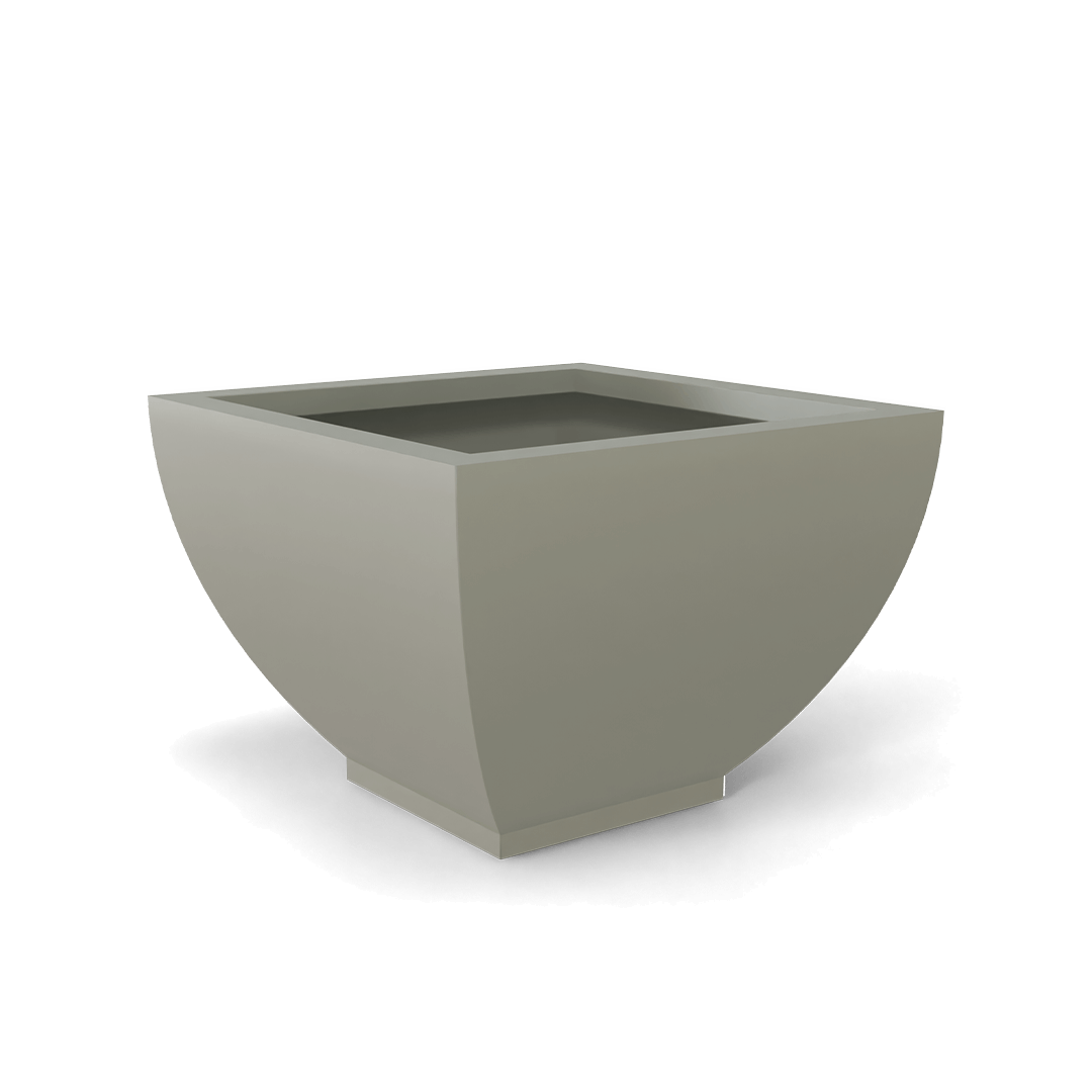Kathryn Square Fiberglass Planter in Satin Beige
