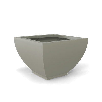 Kathryn Square Fiberglass Planter in Satin Beige