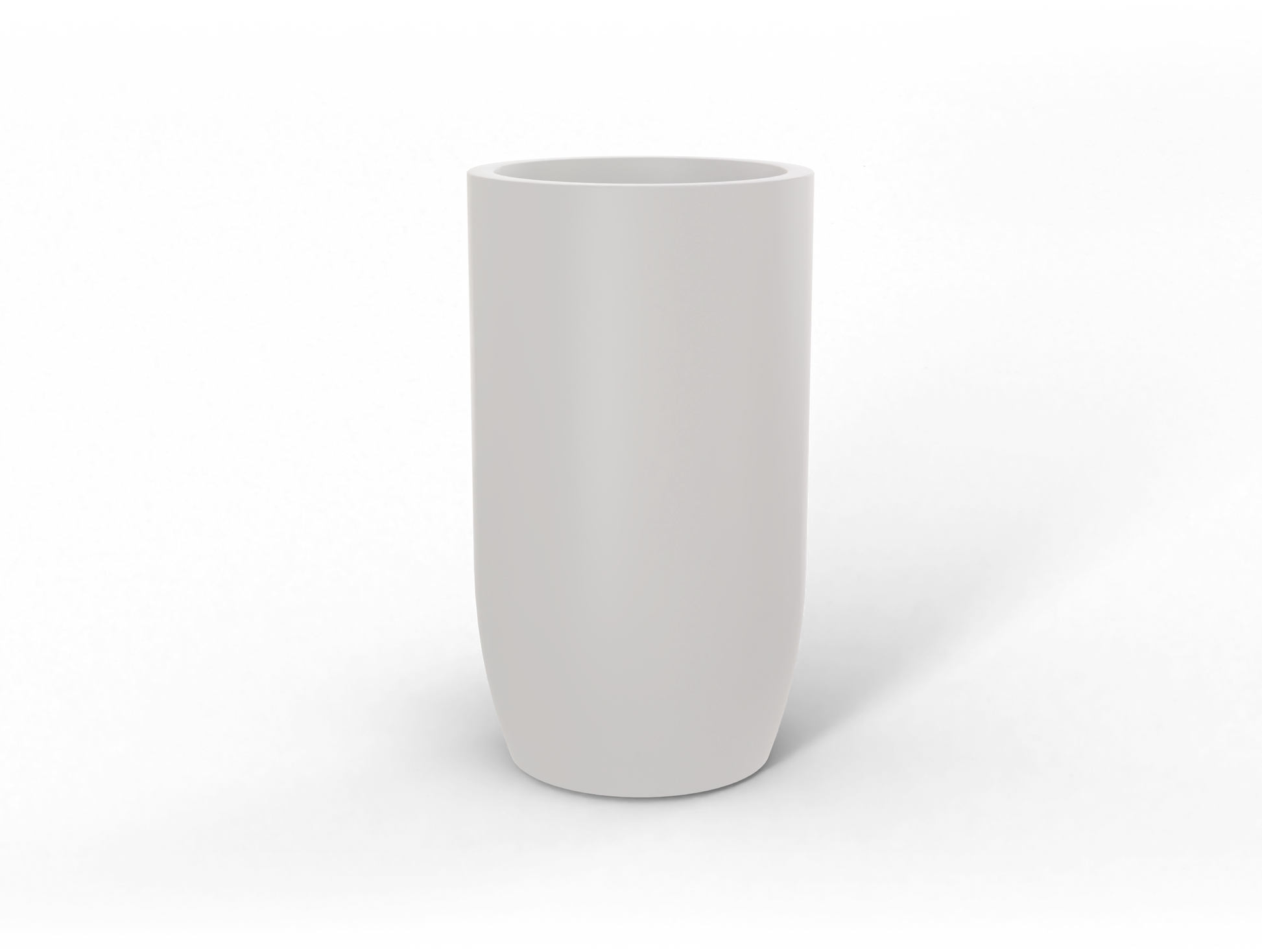 Lisbon Round Fiberglass Planter in Matte Cement Grey