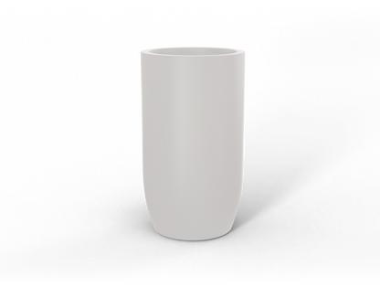Lisbon Round Fiberglass Planter in Matte Cement Grey
