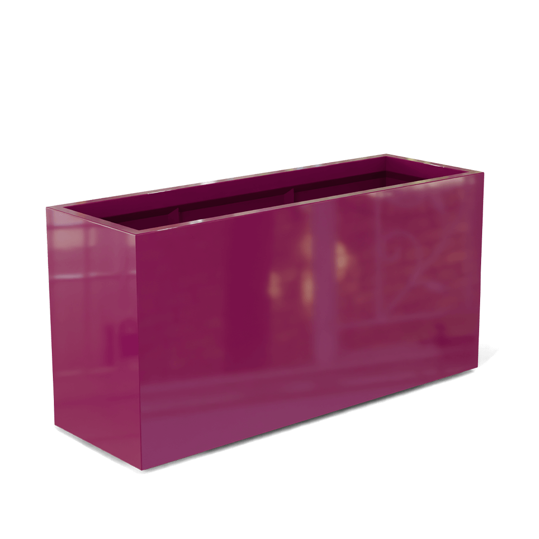 Tolga Rectangular Fiberglass Planter in Gloss Eggplant