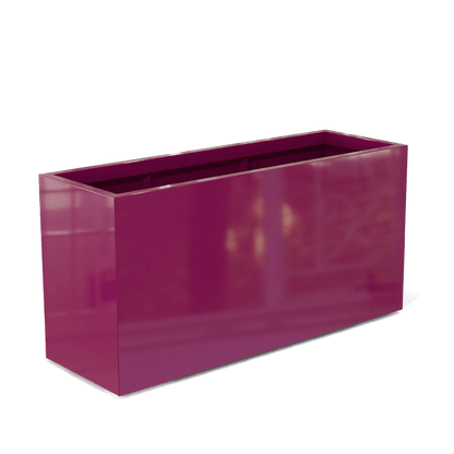 Tolga Rectangular Fiberglass Planter in Gloss Eggplant