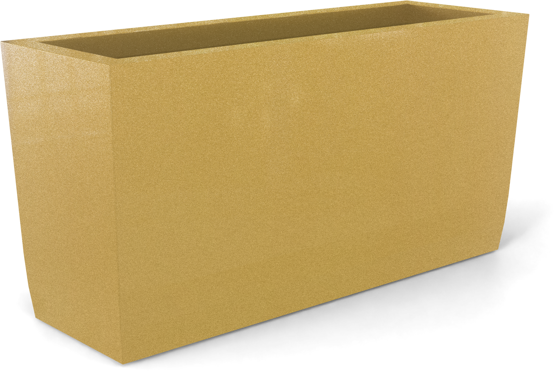 Panama Curved Rectangular Fiberglass Planter in Gloss Metallic Gold