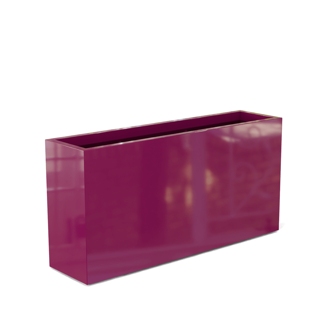 Hollywood Rectangular Fiberglass Planter in Gloss Eggplant