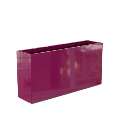 Hollywood Rectangular Fiberglass Planter in Gloss Eggplant