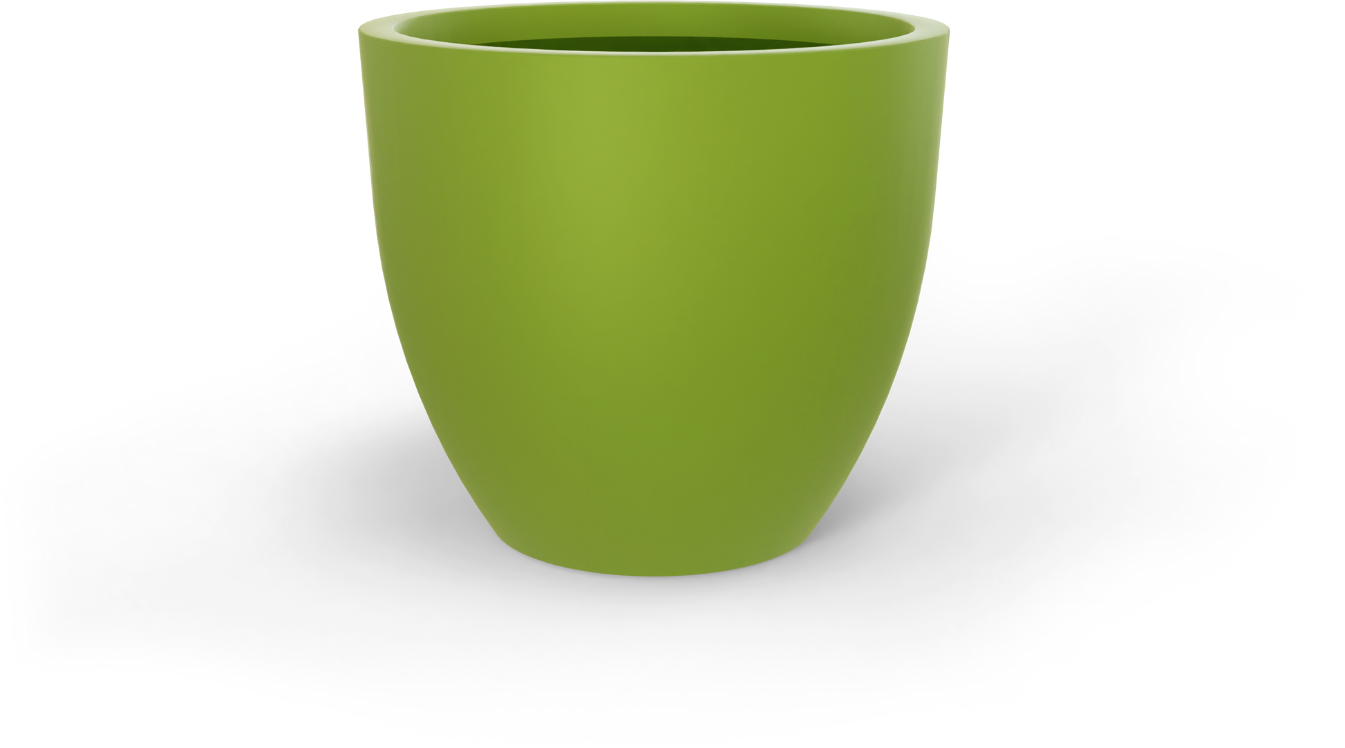 Wannsee Round Fiberglass Planter in Satin Green