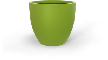 Wannsee Round Fiberglass Planter in Satin Green