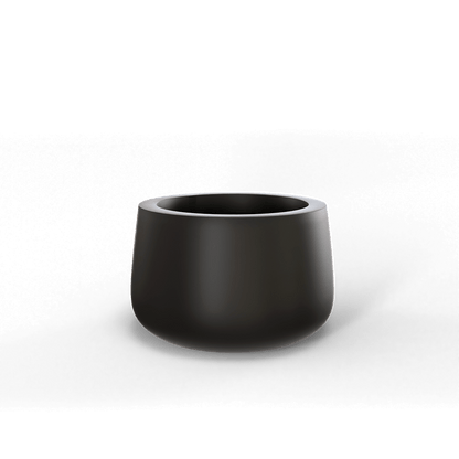 Short Hayden Round Fiberglass Planter in Matte Black