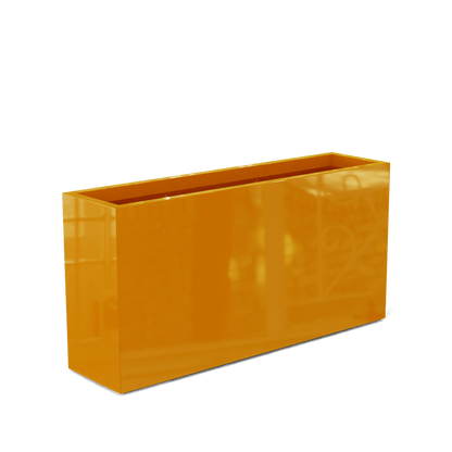 Hollywood Rectangular Fiberglass Planter in Gloss Tangerine
