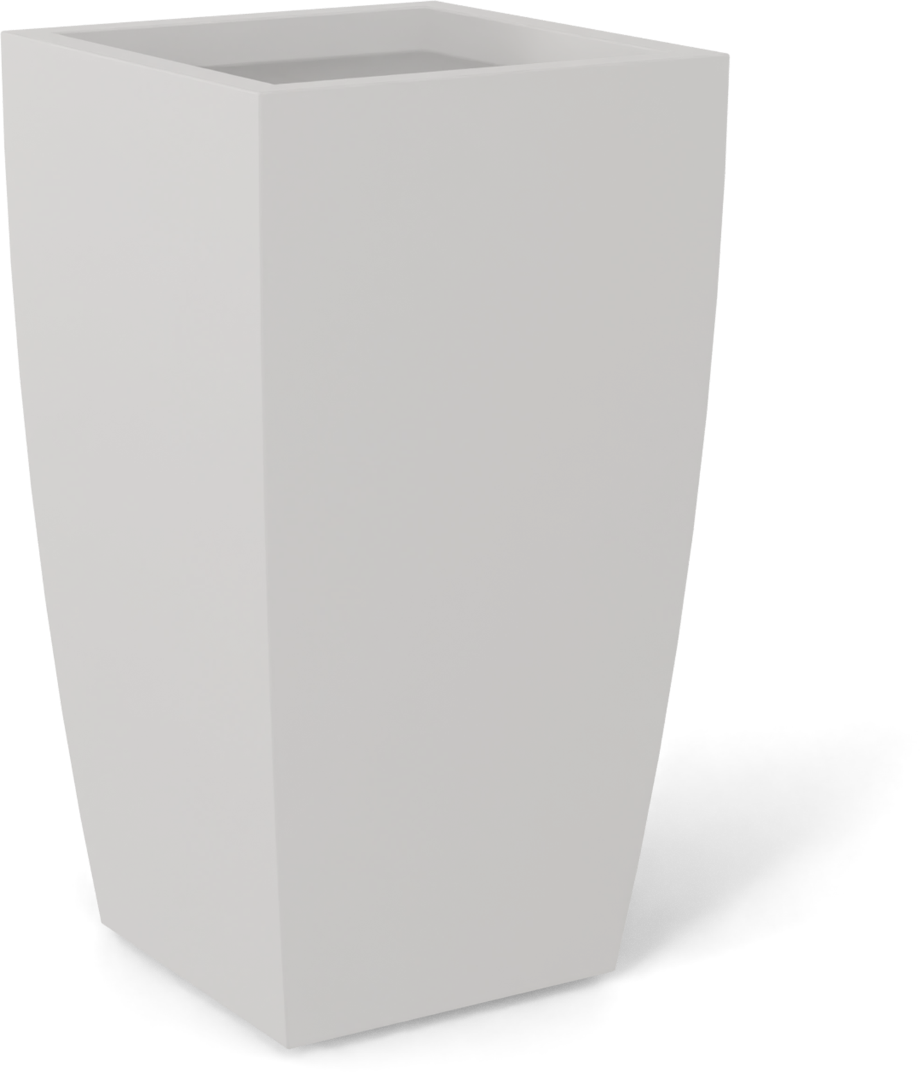 Toulan Tall Tapered Square Fiberglass Planter in Matte Cement Grey