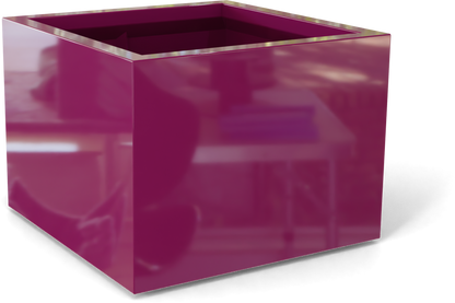 Torino Rectangular Fiberglass Planter in Gloss Eggplant
