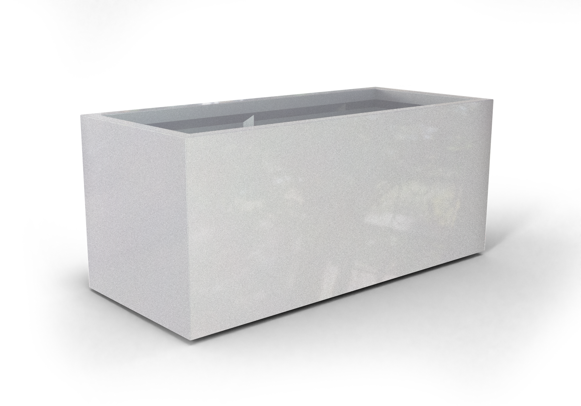Badalona Rectangular Fiberglass Planter in Metallic Silver