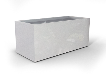 Badalona Rectangular Fiberglass Planter in Metallic Silver