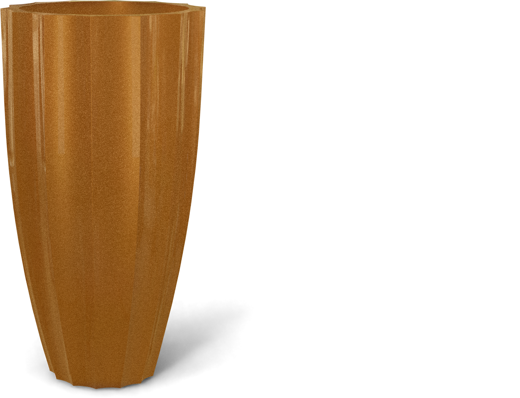 San Jose Round Fiberglass Planter in Metallic Bronze