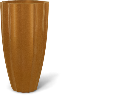 San Jose Round Fiberglass Planter in Metallic Bronze