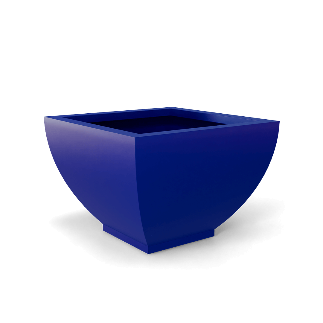 Kathryn Square Fiberglass Planter in Matte Cobalt Blue