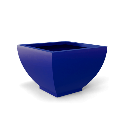Kathryn Square Fiberglass Planter in Matte Cobalt Blue