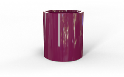 Rio Grande Round Fiberglass Planter in Gloss Eggplant