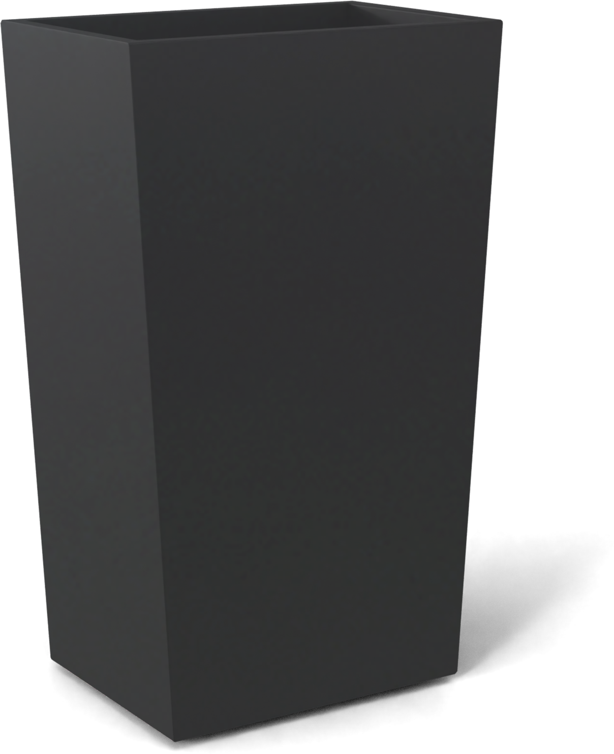 Amsterdam Tapered Rectangular Fiberglass Planter in Matte Charcoal