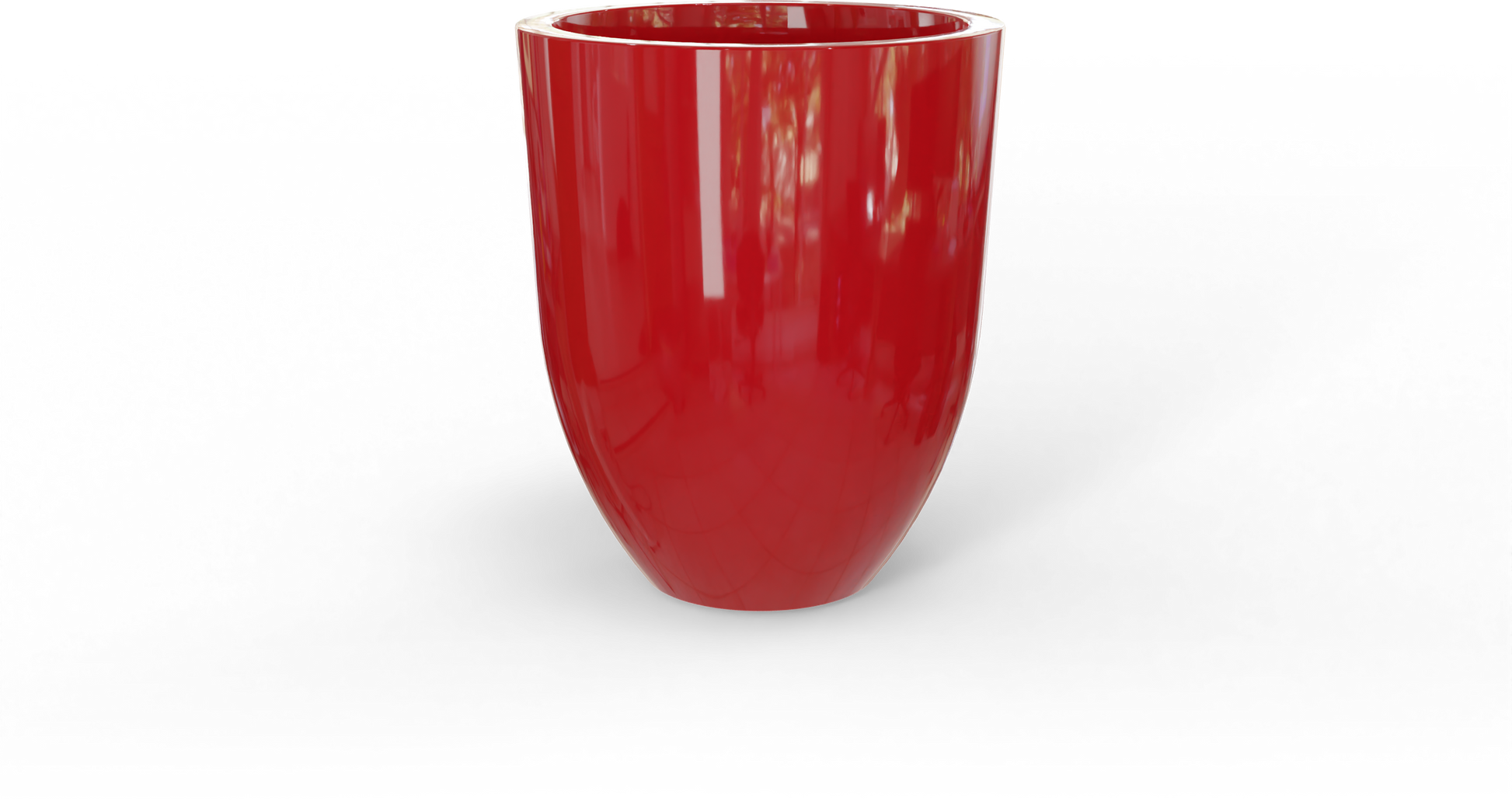Valencia Round Fiberglass Planter in Gloss Red