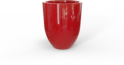 Valencia Round Fiberglass Planter in Gloss Red