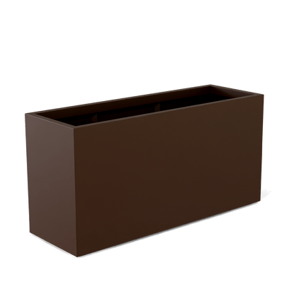 Tolga Rectangular Fiberglass Planter in Matte Dark Brown