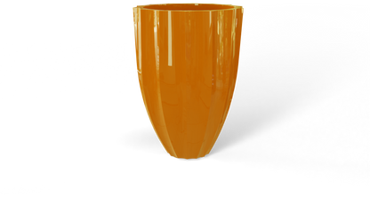 Alicante Round Fiberglass Planter in Gloss Tangerine