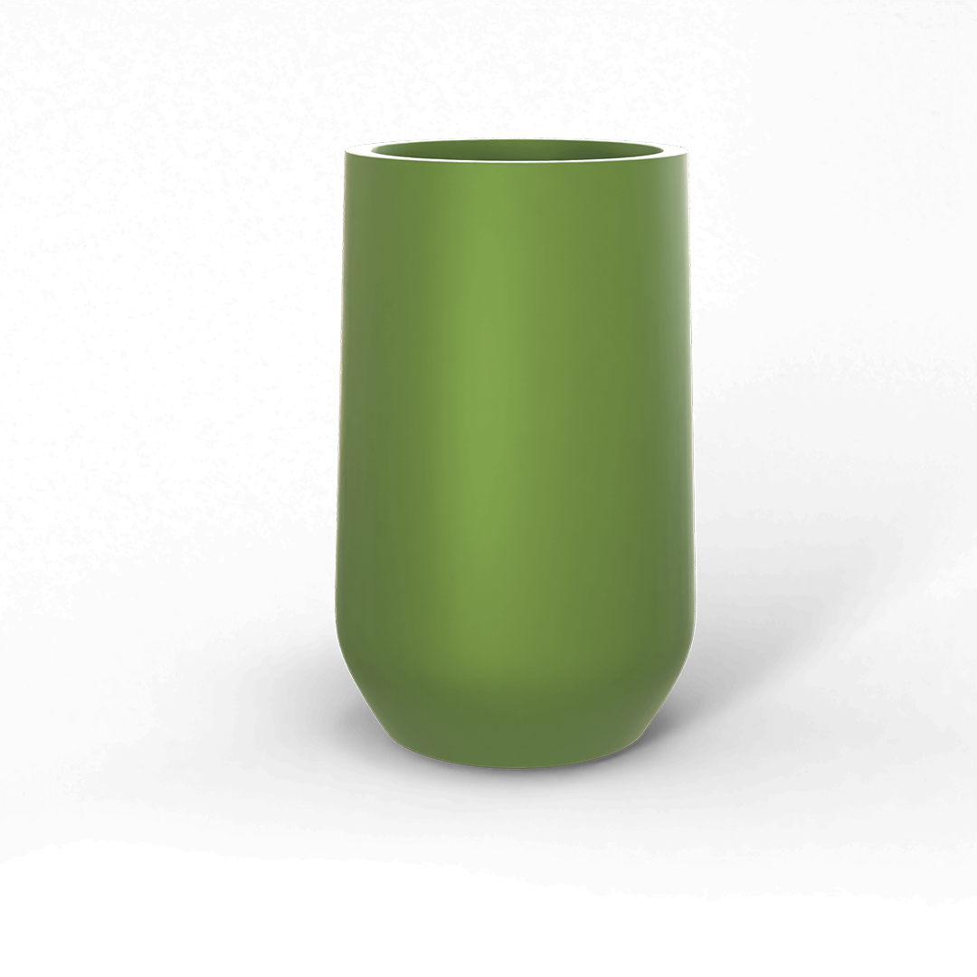 Hayden Round Fiberglass Planter in Satin Green
