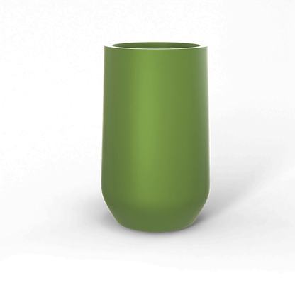 Hayden Round Fiberglass Planter in Satin Green