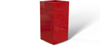 Potsdam Rectangular Fiberglass Planter in Gloss Red