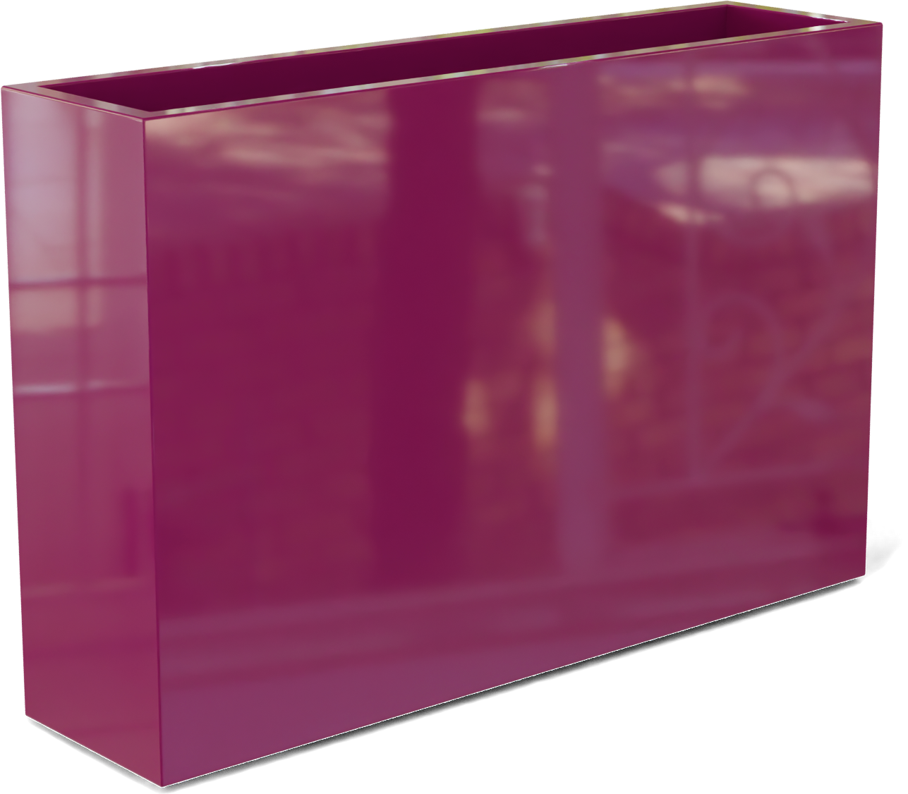 Delray Rectangular Fiberglass Planter in Gloss Eggplant