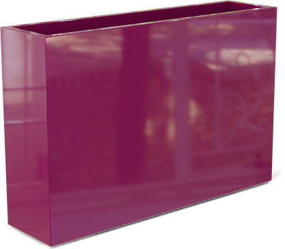 Delray Rectangular Fiberglass Planter in Gloss Eggplant