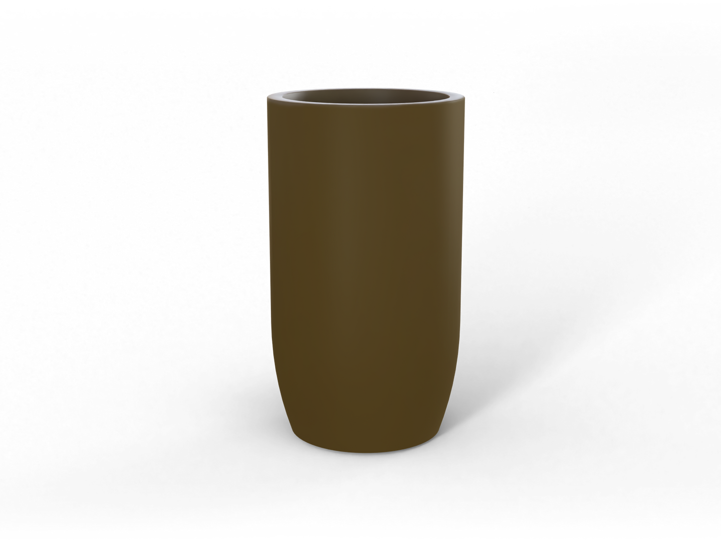Lisbon Round Fiberglass Planter in Matte Bronze