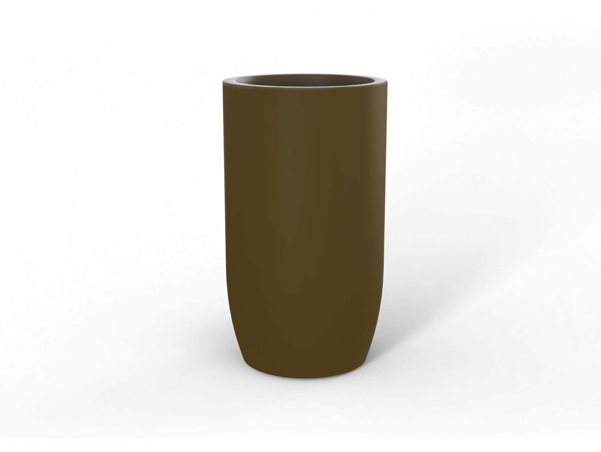 Lisbon Round Fiberglass Planter in Matte Bronze