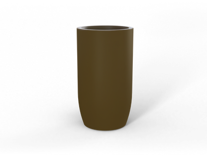 Lisbon Round Fiberglass Planter in Matte Bronze