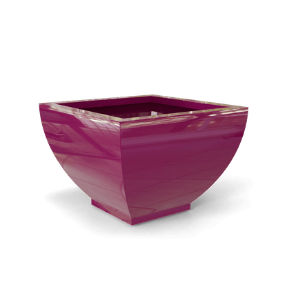 Kathryn Square Fiberglass Planter in Gloss Eggplant