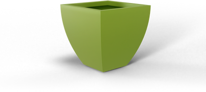 Lima Tapered Square Fiberglass Planter in Satin Green