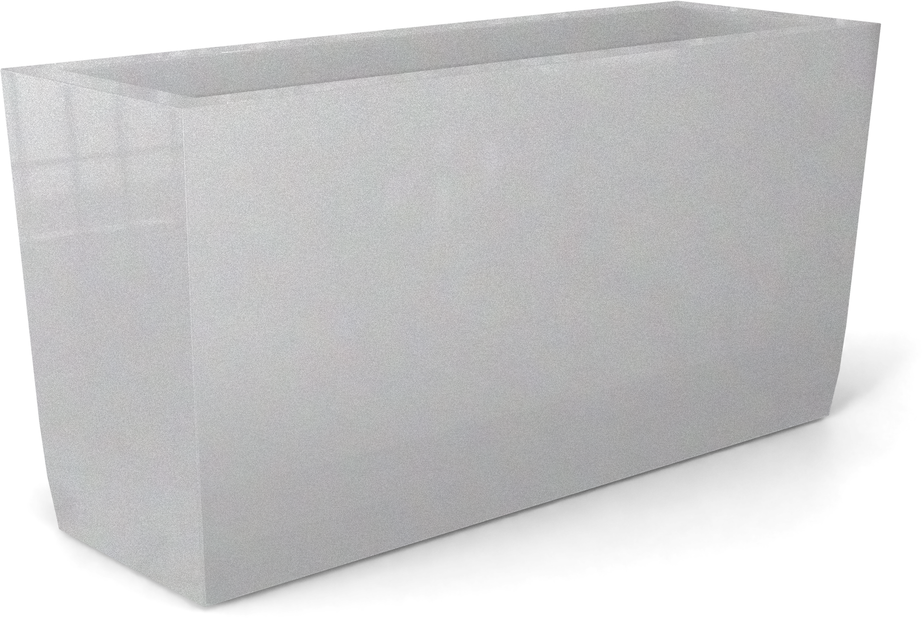 Panama Curved Rectangular Fiberglass Planter in Metallic Silver