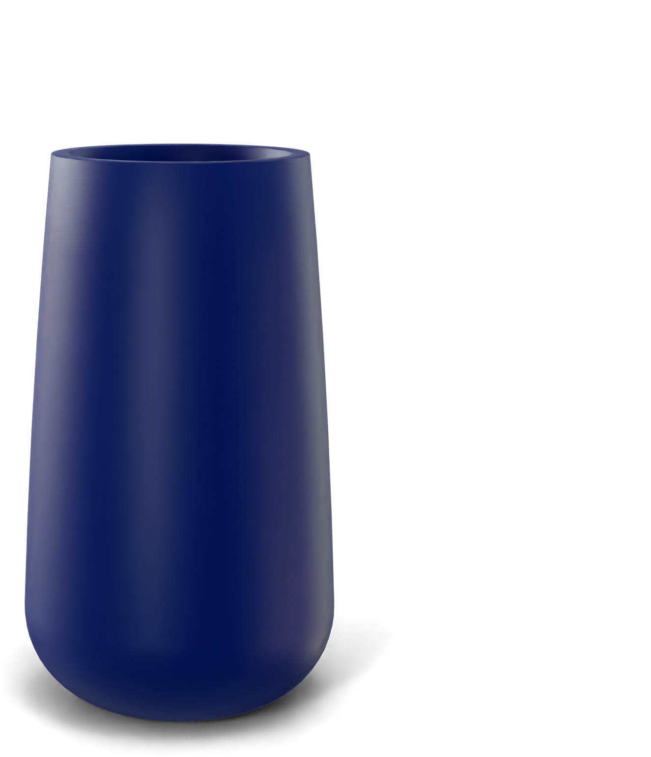 Saigon Round Fiberglass Planter in Matte Cobalt Blue