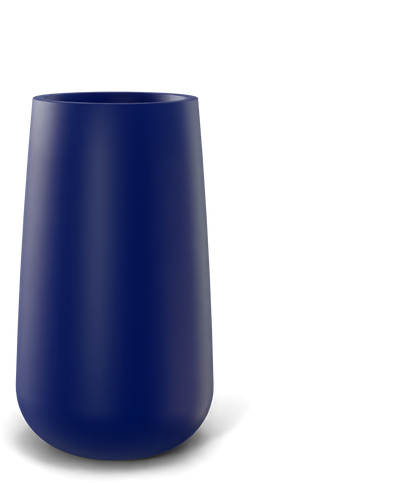 Saigon Round Fiberglass Planter in Matte Cobalt Blue